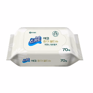 스카트 에코 종이물티슈 캡 70매 E-pack