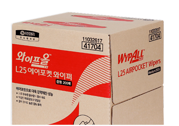 유한킴벌리 와이프올 L25 에어포켓 와이퍼 정량 200매 경제적 산업용 와이퍼 박스